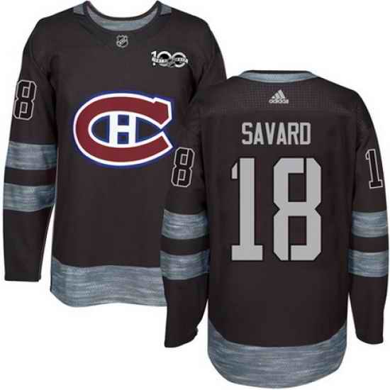 Canadiens #18 Serge Savard Black 1917 2017 100th Anniversary Stitched NHL Jersey